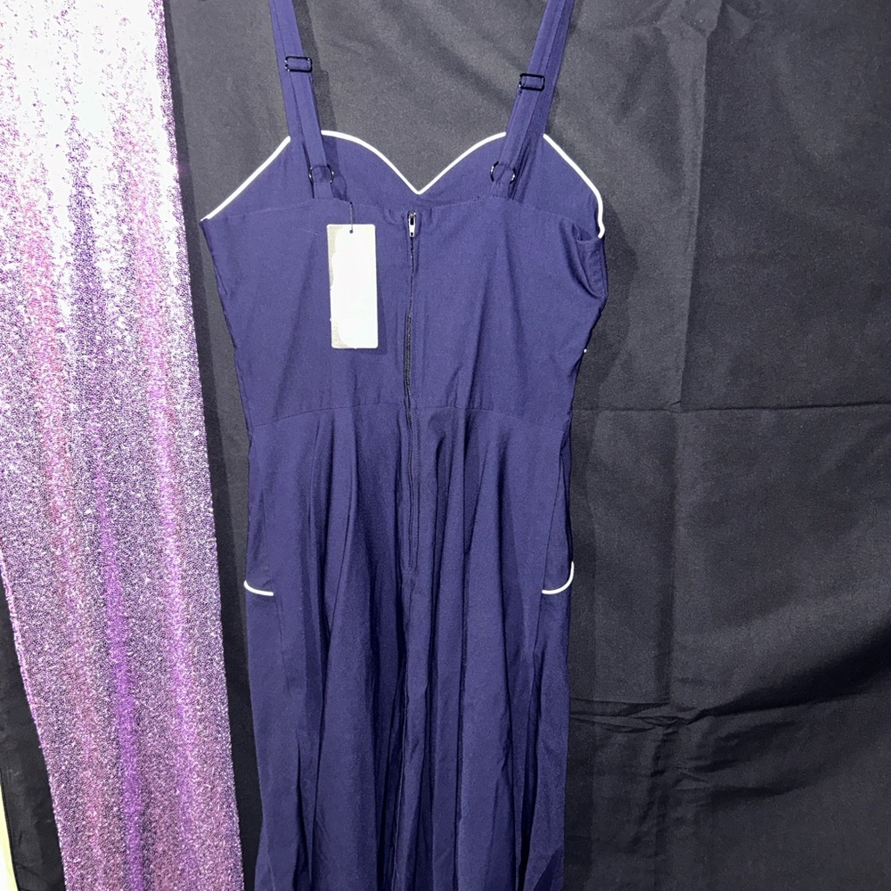 Voodoo Vixen Claudia Nautical Flare Dress - Picture 4 of 5